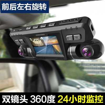 任e行新品P28隐藏式行车记录仪双镜头高清夜视大广角汽车停车监控