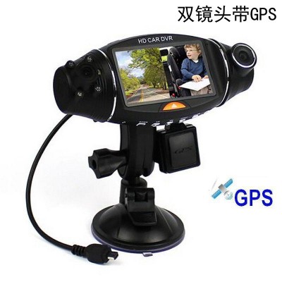 R310外贸热款高清行车记录仪双镜头140度广角夜视重力感应GPS